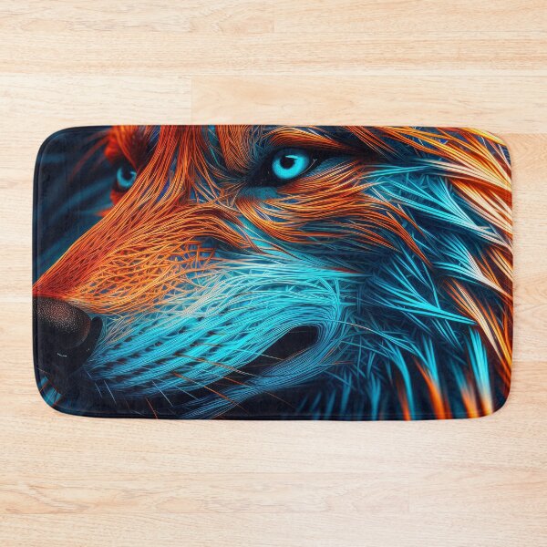 Item preview, Fantasy Wolf Face In Blue And Fiery Orange designed and sold by DEC02.