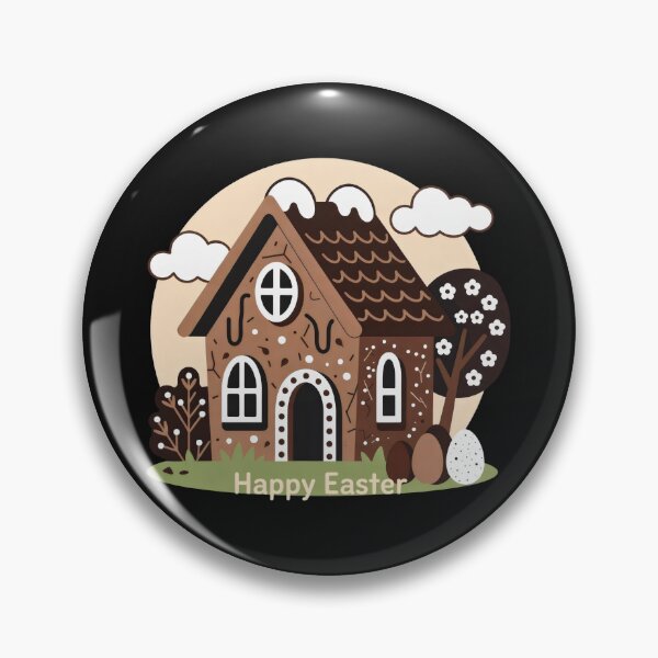 Item preview, Happy Easter Whimsical Gingerbread House Festive Art designed and sold by SplashTastic.
