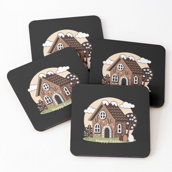 Item preview, Happy Easter Whimsical Gingerbread House Festive Art designed and sold by SplashTastic.