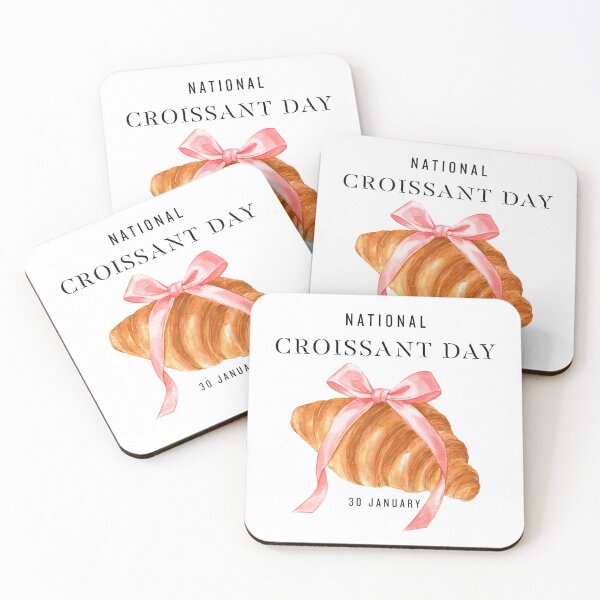 Item preview, National Croissant Day January 30 Watercolor Pastry designed and sold by Whimsy Works.
