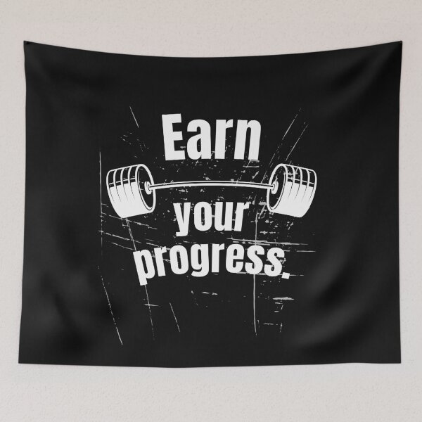 Item preview, Earn your progress. Gym Fitness Motivation Quote designed and sold by TeeArtWorld.