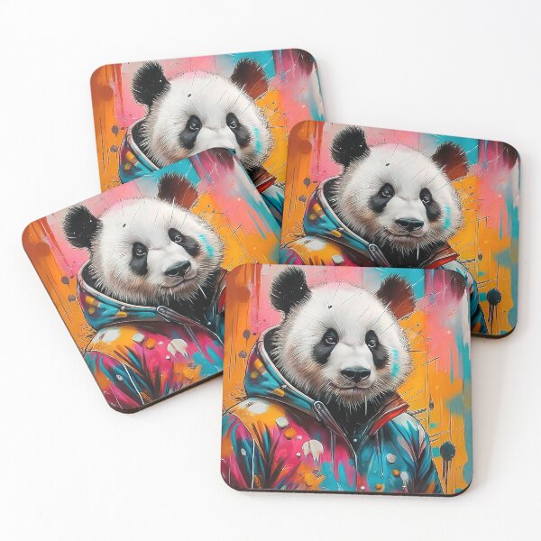 Item preview, Stylish panda in colorful jacket designed and sold by paulrommer.