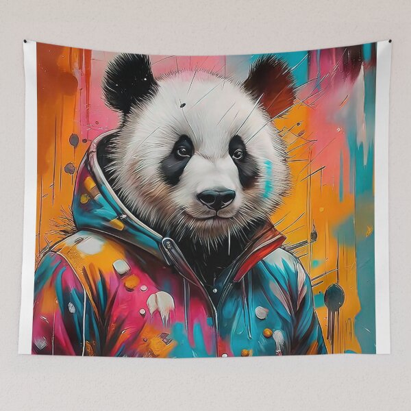 Item preview, Stylish panda in colorful jacket designed and sold by paulrommer.