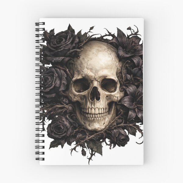 Item preview, Dark Floral Skull with Black Roses designed and sold by photoparadise22.