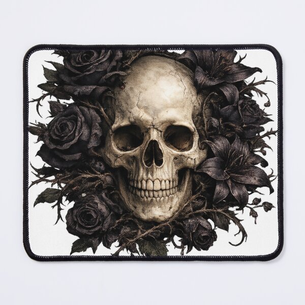 Item preview, Dark Floral Skull with Black Roses designed and sold by photoparadise22.