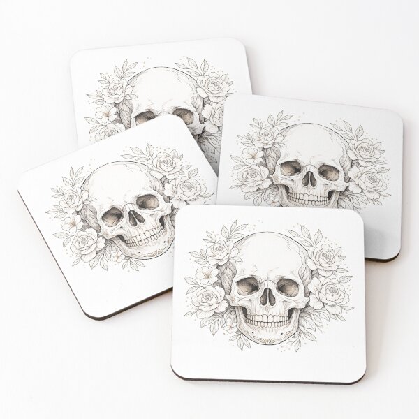 Item preview, Floral Skull Line Art designed and sold by photoparadise22.