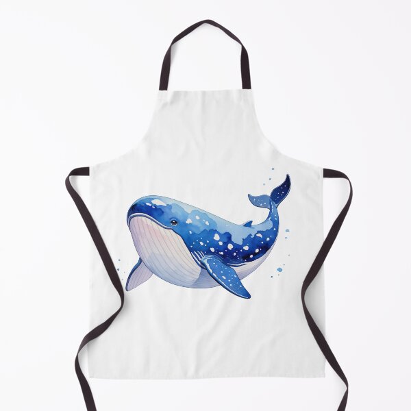 Item preview, Watercolor Kawaii Blue Whale with Starry White Speckle Pattern designed and sold by Jagamusubi.