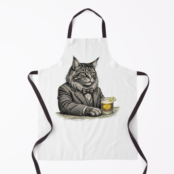 Artikelvorschau, Vintage Maine Coon Gentleman Whiskey Bar Illustration entworfen und verkauft von OneLineBar.