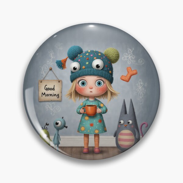 Item preview, Good Morning Little Dreamer – Whimsical Cozy Character Illustration designed and sold by Whimsical Hug.