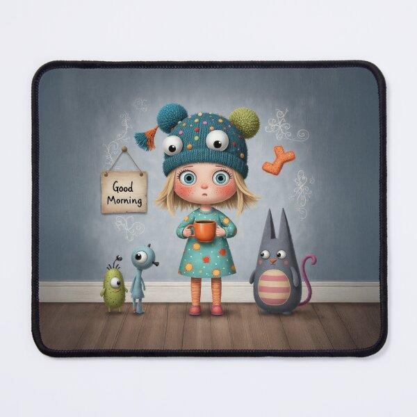 Item preview, Good Morning Little Dreamer – Whimsical Cozy Character Illustration designed and sold by Whimsical Hug.