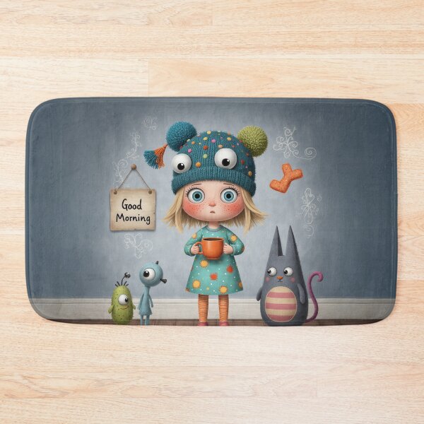 Item preview, Good Morning Little Dreamer – Whimsical Cozy Character Illustration designed and sold by Whimsical Hug.