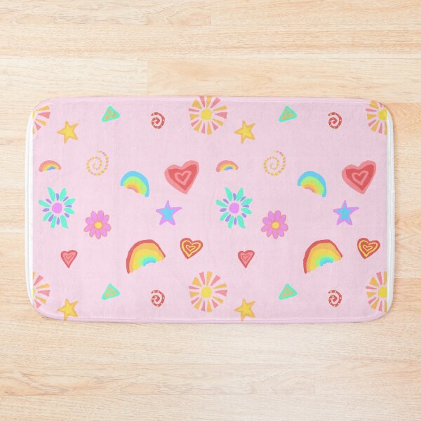 Item preview, Rainbows, hearts, flowers, swirls and sunshine in baby pink palette designed and sold by skunkandpumpkin.