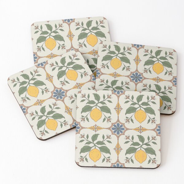Item preview, Amalfi Lemon Tile Pattern | Mediterranean Ceramic Floral | Vintage Italian Majolica Seamless Design designed and sold by Tamas Das.