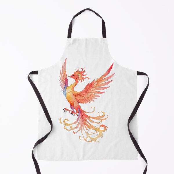 Item preview, Watercolor Vibrant Phoenix with Long Flowing Red Tail Feathers designed and sold by Jagamusubi.