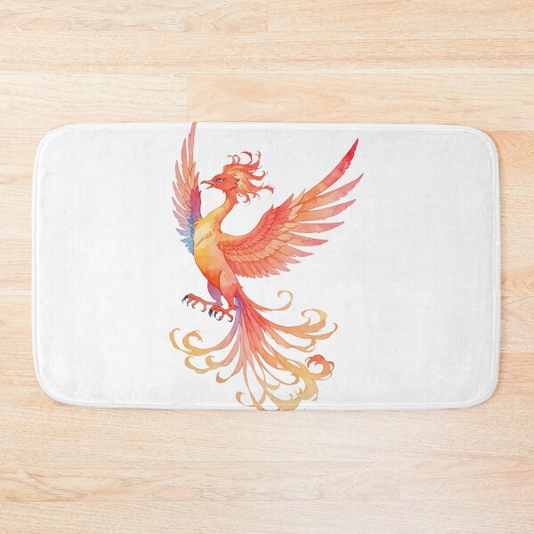 Item preview, Watercolor Vibrant Phoenix with Long Flowing Red Tail Feathers designed and sold by Jagamusubi.