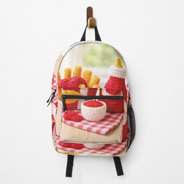 Item preview, French fries with ketchup crochet design – Amigurumi fast food designed and sold by Mauswohn.