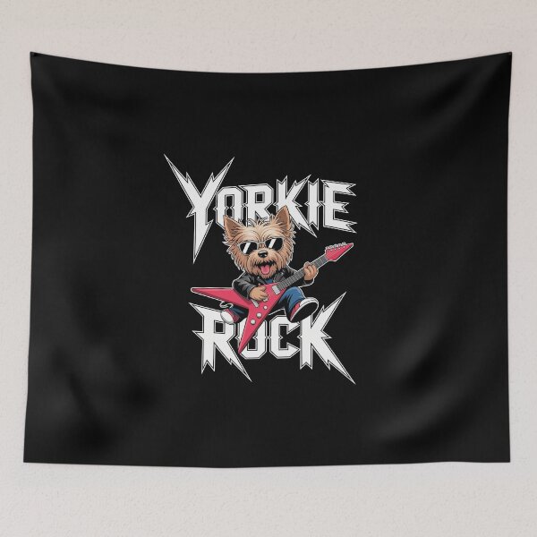 Item preview, Yorkie Rock Funny Dog Playing Guitar Rock Style Gifts For Dog Lovers designed and sold by Diodak.