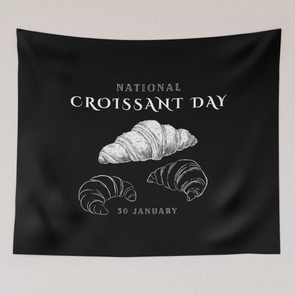 Item preview, National Croissant Day January 30 Watercolor Pastry designed and sold by Whimsy Works.