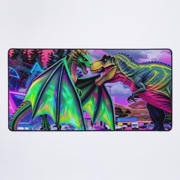Item preview, Green Dragon vs Dinosaur designed and sold by NaturePrints.