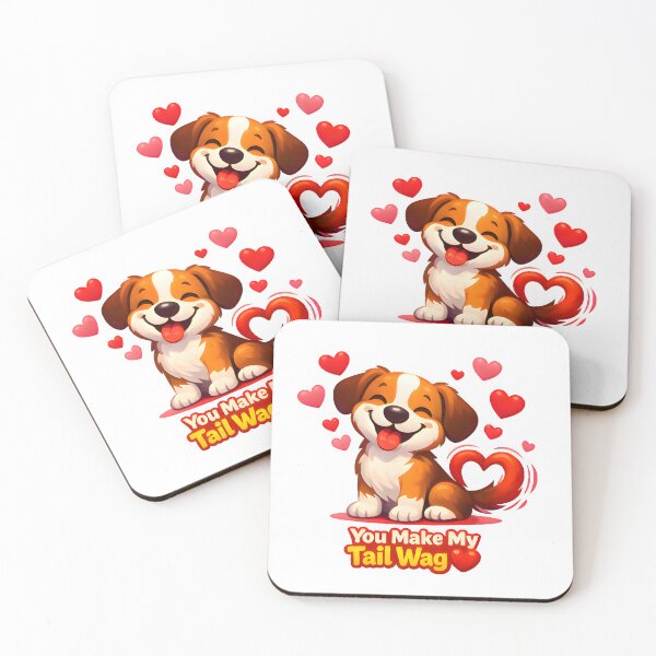 Item preview, You Make My Tail Wag – Cute Dog Valentine Illustration designed and sold by Bettybee00.