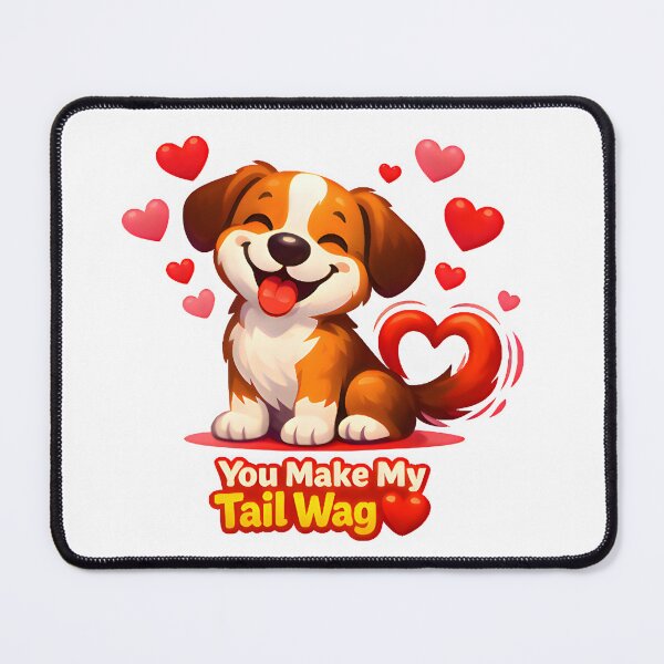 Item preview, You Make My Tail Wag – Cute Dog Valentine Illustration designed and sold by Bettybee00.