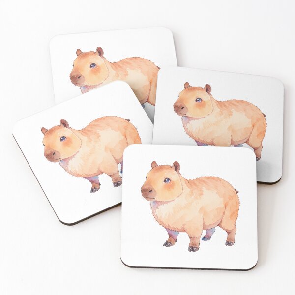 Item preview, Watercolor Soft Fur Capybara with Gentle Purple Eyes Illustration designed and sold by Jagamusubi.