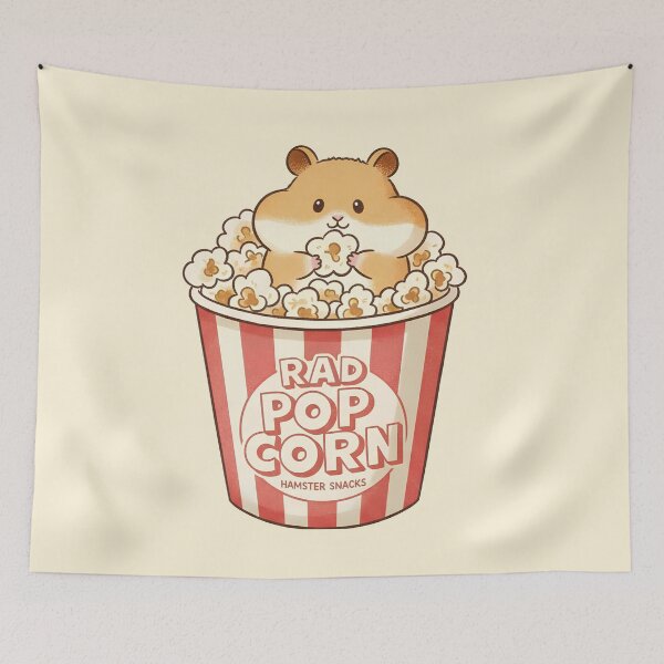 Item preview, Kawaii Hamster Popcorn Bucket Retro Snack Aesthetic designed and sold by cozy corner co. .