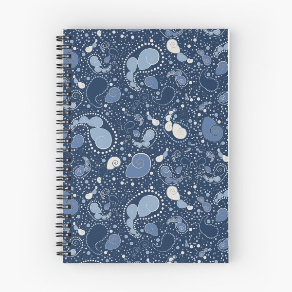 Item preview, Sea Shell Paisley in dark night navy blue designed and sold by LisaLeQuelenec.