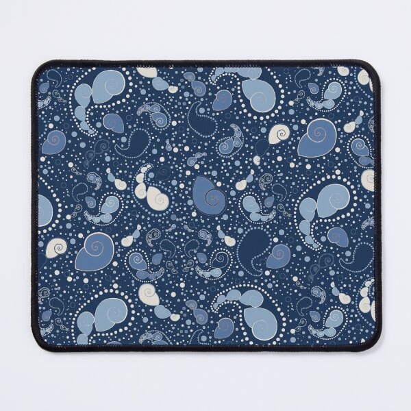 Item preview, Sea Shell Paisley in dark night navy blue designed and sold by LisaLeQuelenec.
