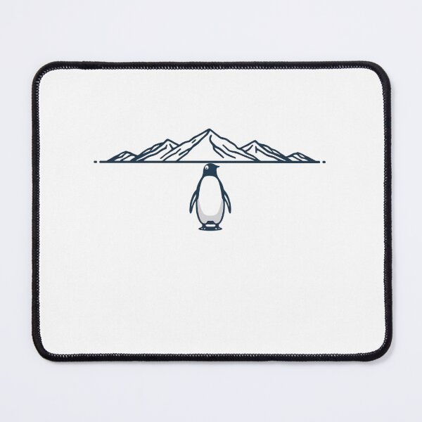 Item preview, Lonely Penguin Walking Toward the Mountains – Minimal Illustration designed and sold by MertsArt.