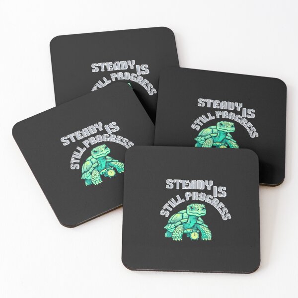 Item preview, Steady Is Still Progress – Calm Tortoise Motivation Illustration designed and sold by AdicretorDesign.