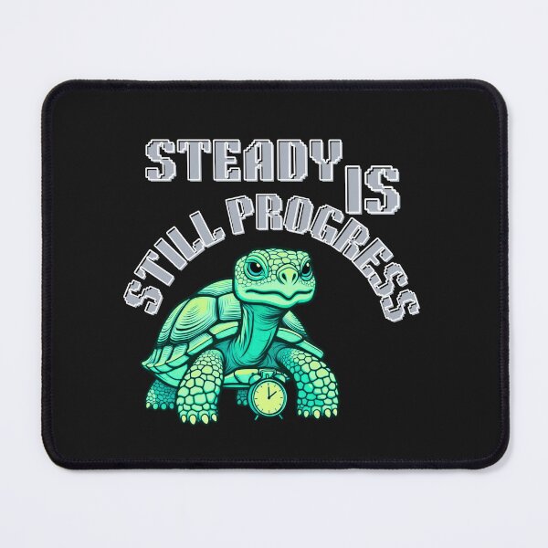 Item preview, Steady Is Still Progress – Calm Tortoise Motivation Illustration designed and sold by AdicretorDesign.