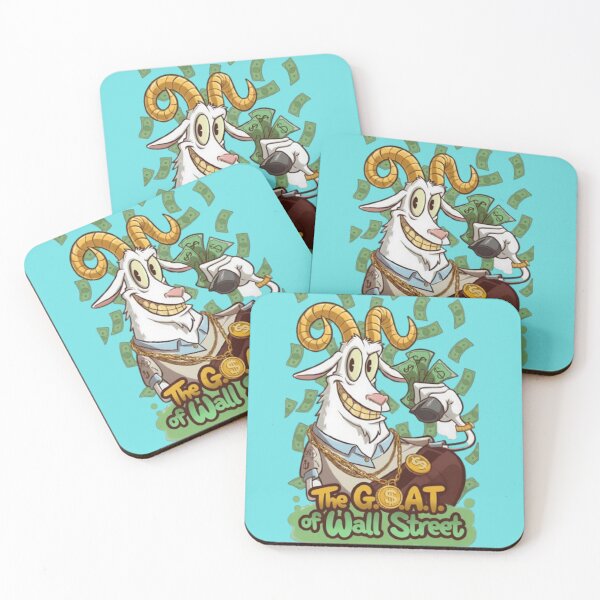 Item preview, Cartoon Goat Celebrating Wealth on Wall Street designed and sold by Goat.Shop-28.
