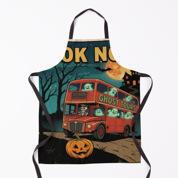 Item preview, Ghost Tour Bus Halloween Art Print | Retro Spooky Illustration | Haunted Night Travel Poster designed and sold by AbstractAuraArt.