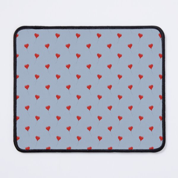 Item preview, Red heart balloons fill the sky on a blue background in a simple pattern for a festive decoration designed and sold by Ms. Iryna.