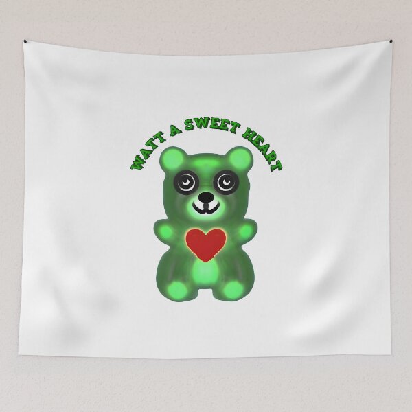 Item preview, Luminous Green Gummy Bear Heart: Radiant Neon Candy Art designed and sold by HopeAndHustle.