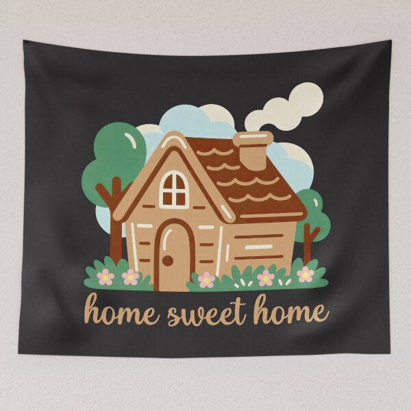 Item preview, Cozy Log Cabin Home Sweet Home Folk Art designed and sold by SplashTastic.