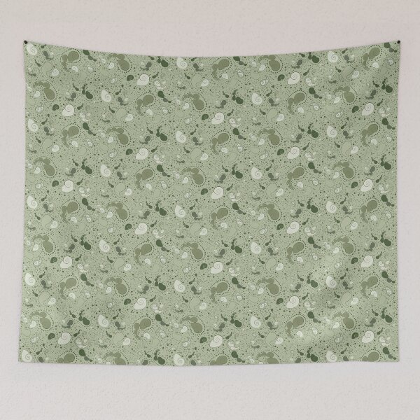 Item preview,  Sea Shell Paisley in sage green designed and sold by LisaLeQuelenec.