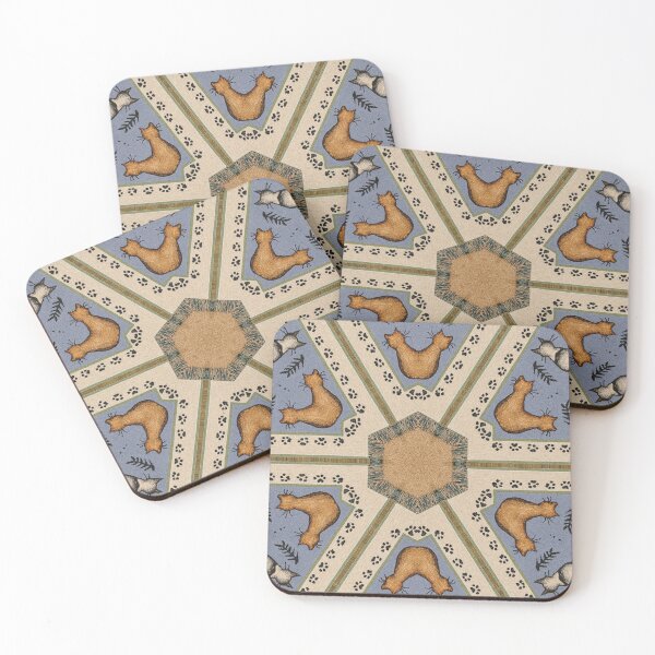 Item preview, Cat Parade Tapestry – Paw Print & Feline Border Blanket designed and sold by LuxuryApparels.