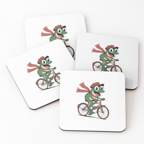 Item preview, Green Frog with Scarf & Hat On A Bicycle designed and sold by Peter Stawicki.