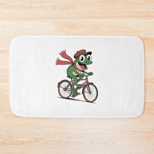 Item preview, Green Frog with Scarf & Hat On A Bicycle designed and sold by Peter Stawicki.