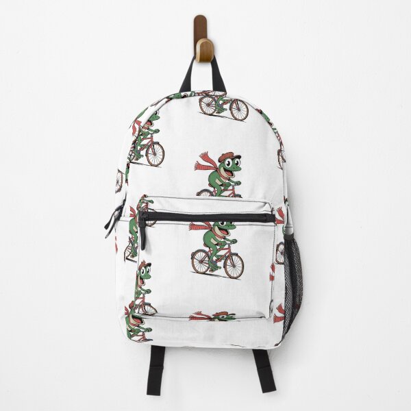 Item preview, Green Frog with Scarf & Hat On A Bicycle designed and sold by Peter Stawicki.