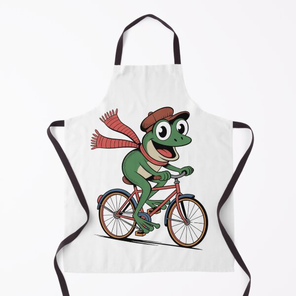 Item preview, Green Frog with Scarf & Hat On A Bicycle designed and sold by Peter Stawicki.