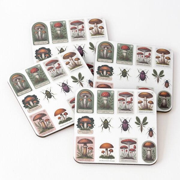 Item preview, The Scientist’s Collection: Vintage Mushroom & Beetle Sticker Sheet designed and sold by Doodlehub.