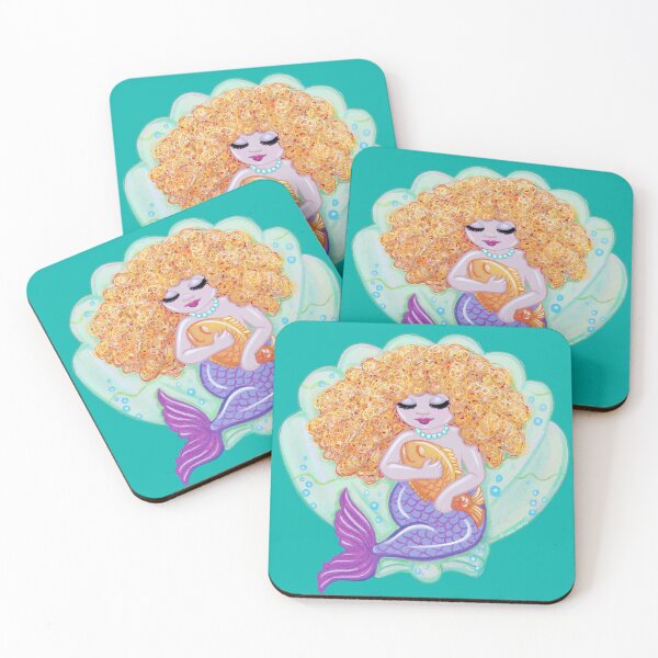 Item preview, Tiny mermaid with pet fish designed and sold by Soozie Wray.