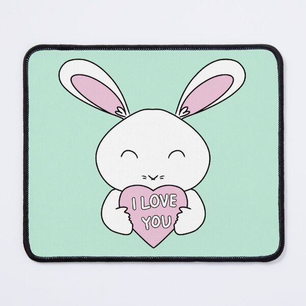 Item preview, I LOVE YOU Cute White Rabbit designed and sold by HugSomeNettles.