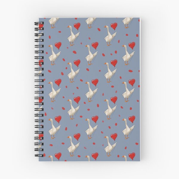Item preview, Pattern of geese with heart shapes and petals on blue background for decorative use in crafts and prints designed and sold by Ms. Iryna.