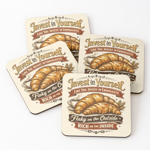 Item preview, Invest In Yourself Like Croissants Retro Quote Design designed and sold by Iuqiune.