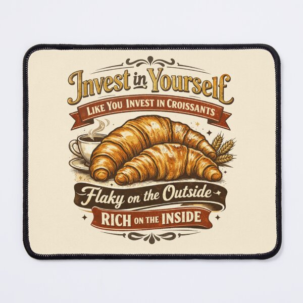 Item preview, Invest In Yourself Like Croissants Retro Quote Design designed and sold by Iuqiune.