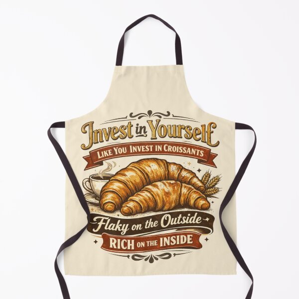 Item preview, Invest In Yourself Like Croissants Retro Quote Design designed and sold by Iuqiune.